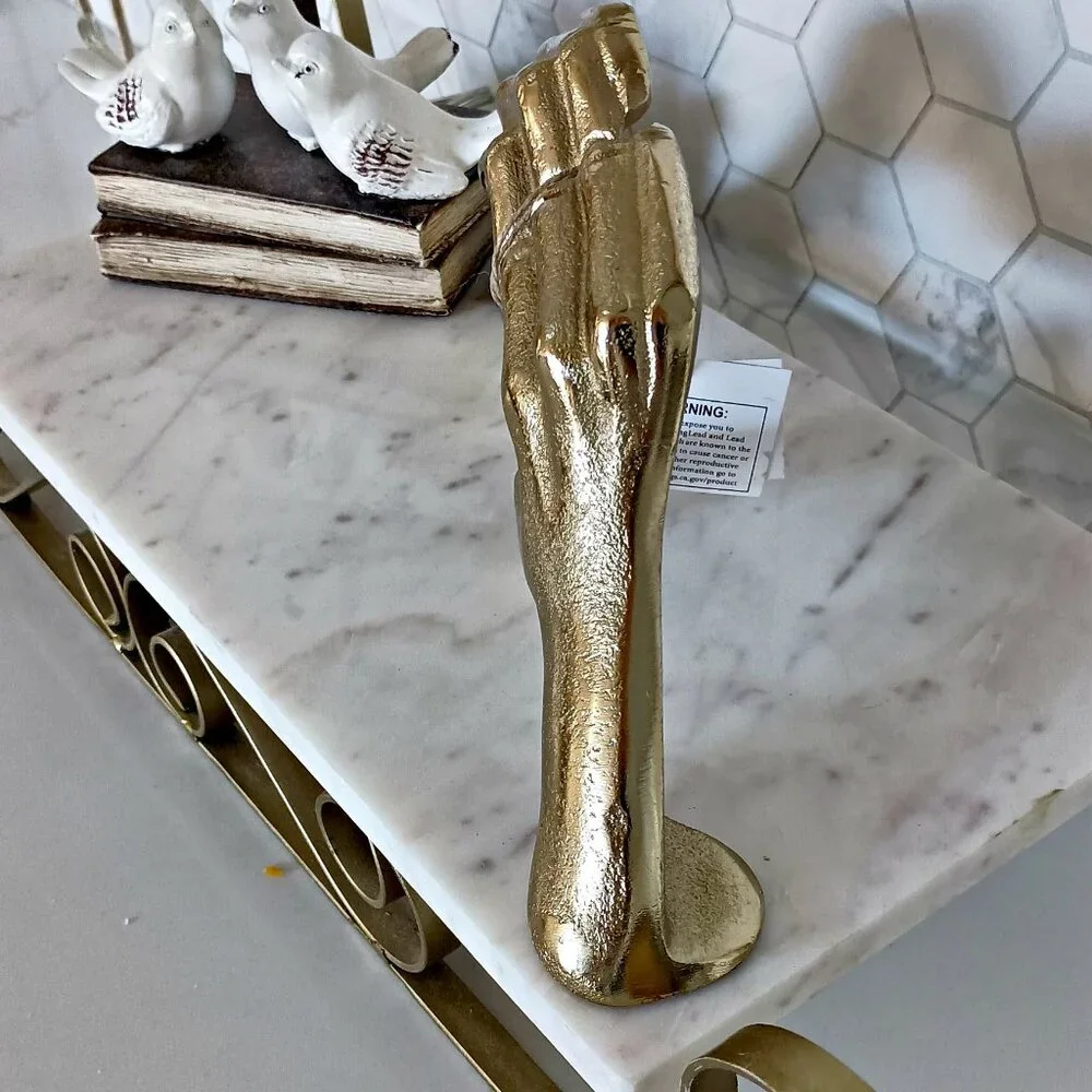 NEW! GOLD CAST METAL WEDDING HANDS HEART LOVE SIGN DECOR